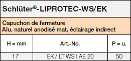 Schlüter®-LIPROTEC-WS/EK capuchons de fermeture